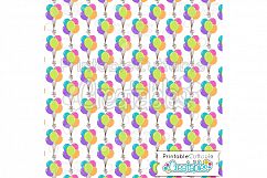 Birthday Balloons Digital Paper &amp; Seamless Pattern