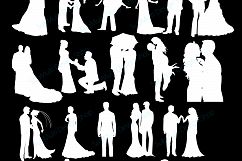 40 couples / couples silhouette Svg / silhouette /couples / bride and groom / silhouette / SVG / PNG / Eps / Dxf /wedding / High Quality Product Image 3