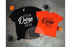 Halloween Mockup TShirt Black Parent Child Mockup Mom Kid Product Image 1