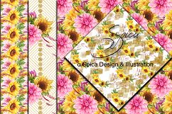 Sunflower digital paper Product Image 4