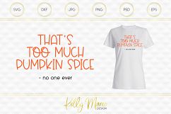 Too Much Pumpkin Spice Said No One Ever SVG File Product Image 1