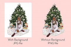 Fashion illustration - Christmas Girl 6 - Dark Skin Product Image 2