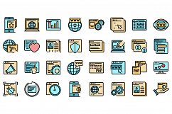 Browser icons set vector flat Product Image 1