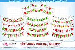 Christmas Bunting banners clipart Product Image 1