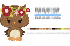 Owl with a Halo of Flowers ~ Machine Embroidery Design in 2 sizes - Instant Download Product Image 2