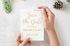 Gold Printable Save The Date, instan download, DAD_04 Product Image 1