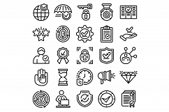 Reliability icons set, outline style Product Image 1