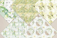 Watercolor White Hydrangea digital paper pack Product Image 3
