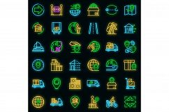 Relocation icons set vector neon Product Image 1