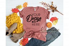 Fall Bella Canvas Mockup Bundle T Shirt Flat Lay 5 Images Product Image 2
