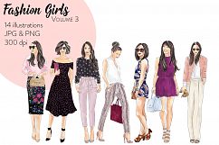 Fashion Girls - Volume 3 fashion illustration clipart Product Image 1