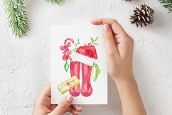 Watercolor Christmas Wellies, Rubber Boots, Rain Boots Product Image 7