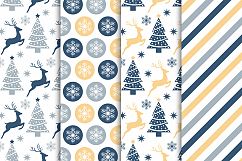 Blue Christmas Digital Paper Pack / Christmas Background / Scrapbooking / Card Making / Patterns / Printables Product Image 3