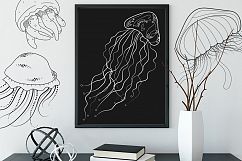 Jelly Fish Clipart and Pattern Collection - JellyFish Product Image 5