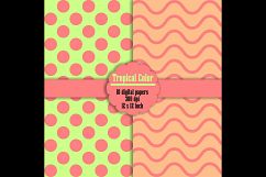 10 Seamless Tropical Color Digital Papers, Polka Dot, Heart Product Image 5