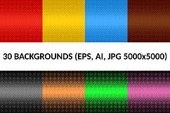 30 Halftone Dot Backgrounds (AI, EPS, JPG 5000x5000) Product Image 1
