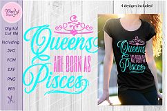 Queens are born as Pisces, Zodiac svg, born in march Product Image 3