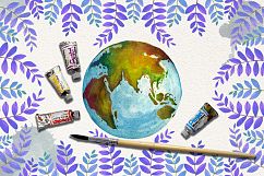 Watercolor Earth Product Image 5