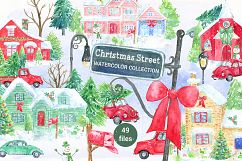 Watercolor Christmas Street  Product Image 1