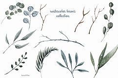 Watercolor Clipart Green Leaf Product Image 2