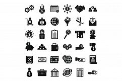 Credit union icons set, simple style Product Image 1