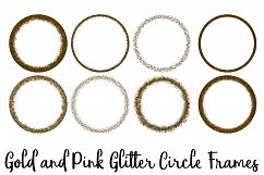 Gold and Pink Glitter Circle Frames Clip Art Product Image 4
