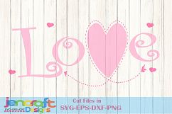 Love SVG - Valentine Stitched arrow Heart svg file design Product Image 2