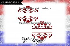 2 Split monogram cutting files with hearts, in Jpg Png SVG EPS DXF, for Cricut &amp; Silhouette, heart svg, monogram svg, split monogram svg Product Image 2