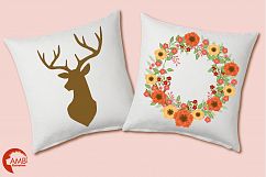 Autumn Antlers and Florals cliparts, graphics and illustrations AMB-1488 Product Image 3