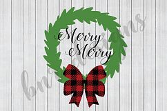 Christmas SVG,Wreath SVG, SVG Files, DXF Files Product Image 1