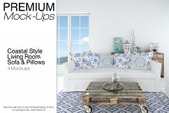 Sofa &amp; Pillows - Coastal Style Mockup Product Image 1