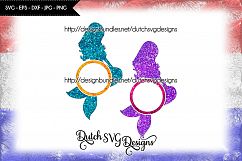 Mermaid monogram cut file, mermaid monogram svg Product Image 3
