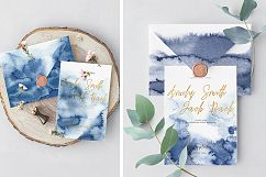 NAVY BLUE OMBRE HAND-PAINTED WATERCOLOR TEXTURES Product Image 3