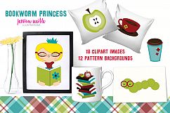 Bookworm Princess Clipart Graphics Collection Product Image 2