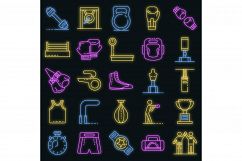 Boxing icons set vector neon Product Image 1