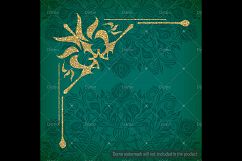 16 Gold Glitter Corner Borders, Corner Wedding Invitation Product Image 3