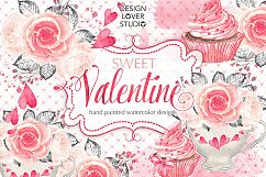 Watercolor Sweet Valentine design Product Image 2