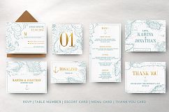 Vintage Map Wedding Invitation Suite Product Image 13