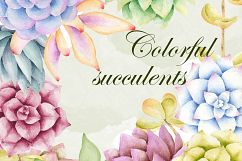 Watercolor succulent clipart Product Image 1