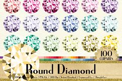 100 Round Diamond Clip Arts, Romantic Valentine Scrapbook Product Image 1