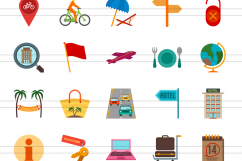 60 Travel Flat Multicolor Icons  Product Image 3