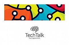 Tech Talk - Technical Brain Logo Design Template for Artificial Intelligence Product Image 3