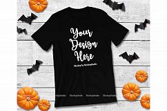 Halloween Black T-Shirt Mock Up, Fall Bella Canvas 3001 Product Image 1