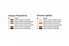 Dinosaur Machine Embroidery Design Set Applique and Filled Product Image 4