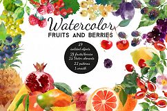 Watercolor fruits and berries Product Image 1