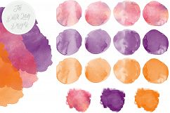 Watercolor Splotches &amp; Smear Clipart in Pink, Purple, Orange Product Image 4