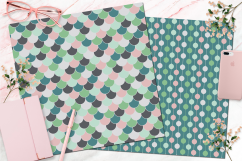 Pink, Green, Blue, Grey Seamless Digital Patterns Product Image 5