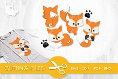  Playful Foxes cutting files svg, dxf, pdf, eps included - cut files for cricut and silhouette - Cutting Files SG Product Image 1