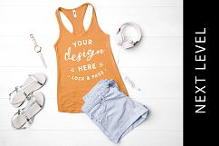Light Orange Next Level Mockup 1533 Tank Top Vest Flat Lay Product Image 1