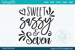 Sweet Sassy and Seven Svg, Birthday Svg, Girl Birthday Svg, Seventh Birthday Svg, 7th Birthday Svg Product Image 2